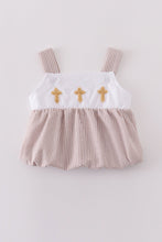 Premium brown cross embroidery bubble - ARIA KIDS