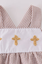Premium brown cross embroidery bubble - ARIA KIDS