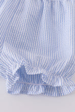 Premium Blue sailboat embroidery bloomer set - ARIA KIDS