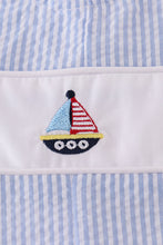 Premium Blue sailboat embroidery jonjon - ARIA KIDS