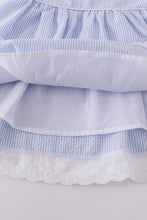 Premium Blue sailboat embroidery dress - ARIA KIDS