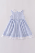 Premium Blue sailboat embroidery dress - ARIA KIDS