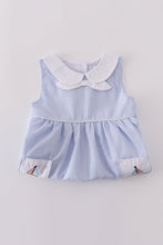Premium Blue sailboat embroidery dress - ARIA KIDS