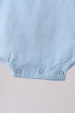Blue ribbon ruffle bow bubble