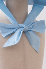 Blue ruffle bow bonnet