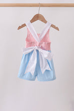 Pink & blue ruffle bow bubble