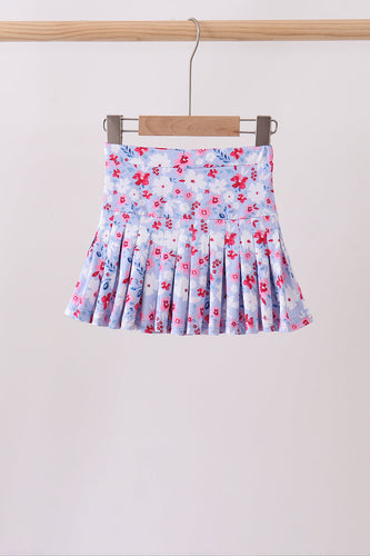 Blue floral print skorts - ARIA KIDS