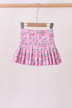 Pink flag star print skorts