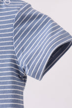 Blue stripe truck embroidery romper