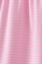Pink apple embroidery stripe dress
