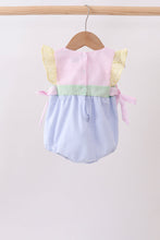 Pink&blue seersucker ruffle bubble