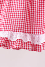 Red watermelon ruffle gingham bloomer set