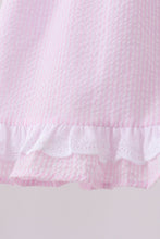 Pink lemon ruffle gingham bloomer set