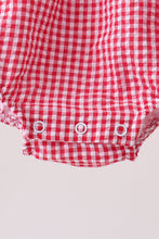 Red watermelon ruffle gingham bubble