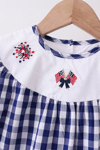 Black flag fireworks embroidery gingham dress