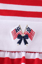 Red stripe flag fireworks embroidery ruffle bubble