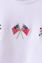 White flag fireworks embroidery bubble