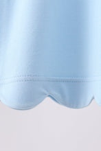 Mint flutter sleeve scalloped top