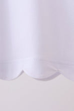 Snow white flutter sleeve scalloped top