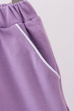 Dark purple scallop hem bow skort