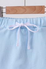 Mint scallop hem bow skort