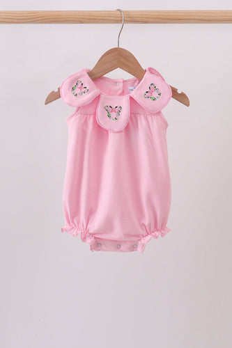Pink Floral Embroidery Bubble - ARIA KIDS