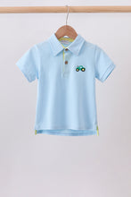 Blue Tractor Embroidered Polo