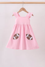 Pink football applique everyone has fun dress