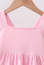 Pink football applique everyone has fun dress