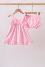 Pink football applique everyone has fun bloomer set