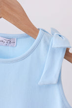 Blue Scalloped Bow Dress - ARIA KIDS