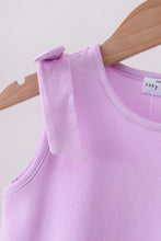 Purple Scalloped Bow Dress - ARIA KIDS