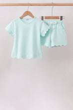 Mint Scalloped Shorts Set - ARIA KIDS