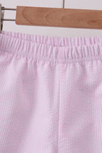 Pink Seersucker Stripe Scalloped Shorts Set - ARIA KIDS