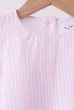 Pink Seersucker Stripe Scalloped Shorts Set - ARIA KIDS
