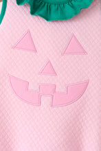 Pink Jack-O-Lantern applique bubble