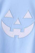 Blue Jack-O-Lantern applique pants set