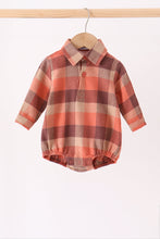 Rust Plaid Button Down Bubble