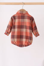 Rust Plaid Button Down Bubble