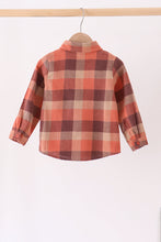 Rust Plaid Button Down Shirt