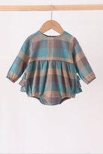 Teal Plaid Ruffle Bubble