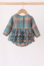 Teal Plaid Ruffle Bubble