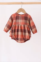 Rust Plaid Ruffle Bubble