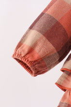 Rust Plaid Ruffle Bubble