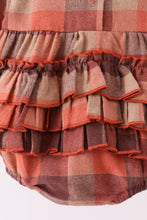 Rust Plaid Ruffle Bubble