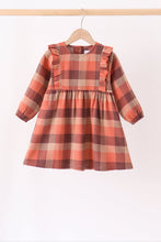 Rust Plaid Ruffle Dress