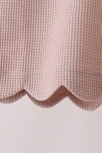 Beige scalloped pants set