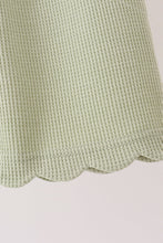Green scalloped pants set