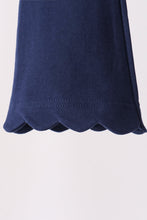 Navy scalloped bell pants