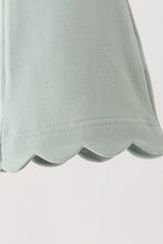 Sage scalloped bell pants